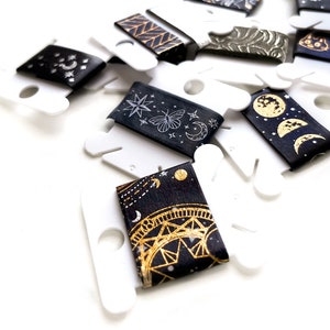 Black Witchy Washi Tape  | Gothic Washi Tape Samples |  Moon Foil Tape