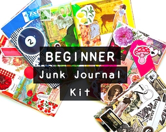 DIY Mini Junk Journal Kit | Starter Kit with Papers, Stickers & Ephemera