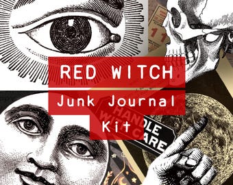 Witch Junk Journal Kit  |  Gothic Scrapbooking Supplies  |  Book of Shadows