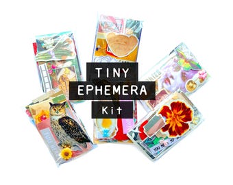 Mini Junk Journal Kit with Tiny Ephemera Pack  |  Small Embellishments