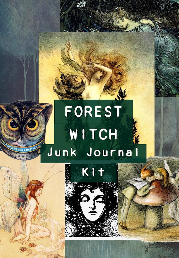 Forest Witch Junk Journal Kit  |  Cottage Witch Fairycore Ephemera Bundle  |  Cottagecore Hedge Witch Scrapbook