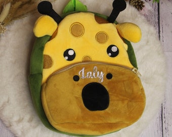 School backpack or leisure outing for children's school with cute personalized stuffed animals