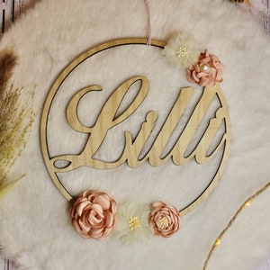 Personalized flower crown baby room decoration or personalized birth gift diameter 15 CM