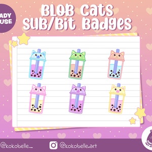 Cute Boba Cats - Twitch Sub/Bit Badges
