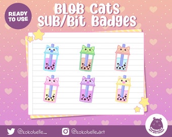 Cute Boba Cats - Twitch Sub/Bit Badges