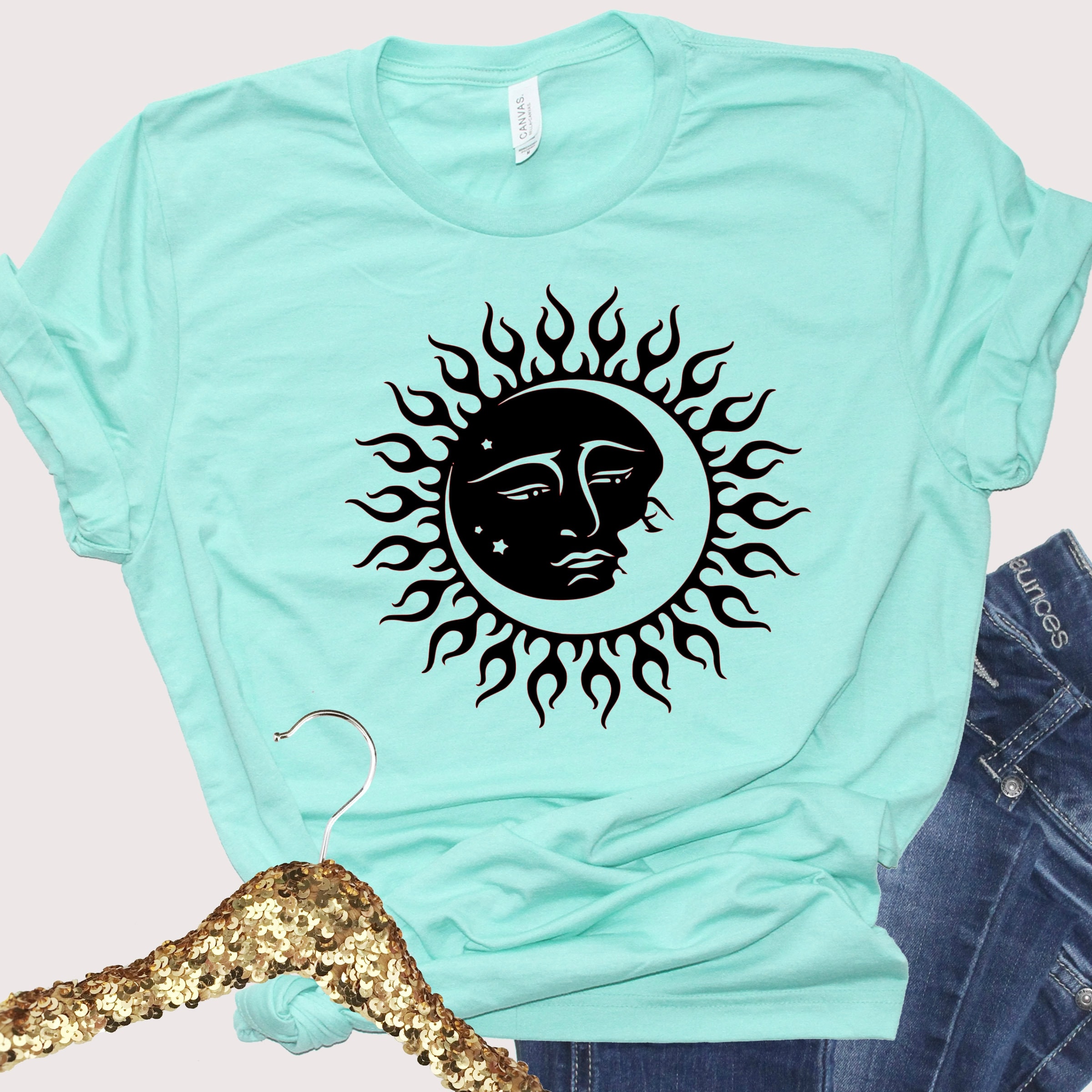 Sun and Moon shirt Graphic tshirt Etsy