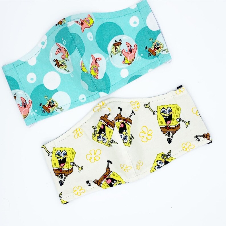Spongebob Face Mask Spongebob Kids Face Mask Spongebob Adult Etsy
