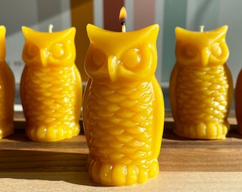 Beeswax Owl Candle | Beeswax Candle | 100% Beeswax | Handmade Candles | Owl Candle | Housewarming Gift | Summer Gift | Bee Gifts | Bees