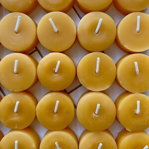 Beeswax Tealight Candles Tealight Candles Beeswax Candles Tealights Eco-Friendly Candles 100% Beeswax Candles Tealight Refills image 2