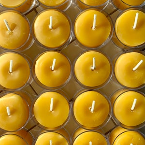 Beeswax Tealight Candles Tealight Candles Beeswax Candles Tealights Eco-Friendly Candles 100% Beeswax Candles Tealight Refills image 1