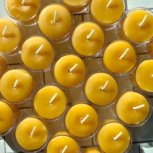 Beeswax Tealight Candles Tealight Candles Beeswax Candles Tealights Eco-Friendly Candles 100% Beeswax Candles Tealight Refills image 3