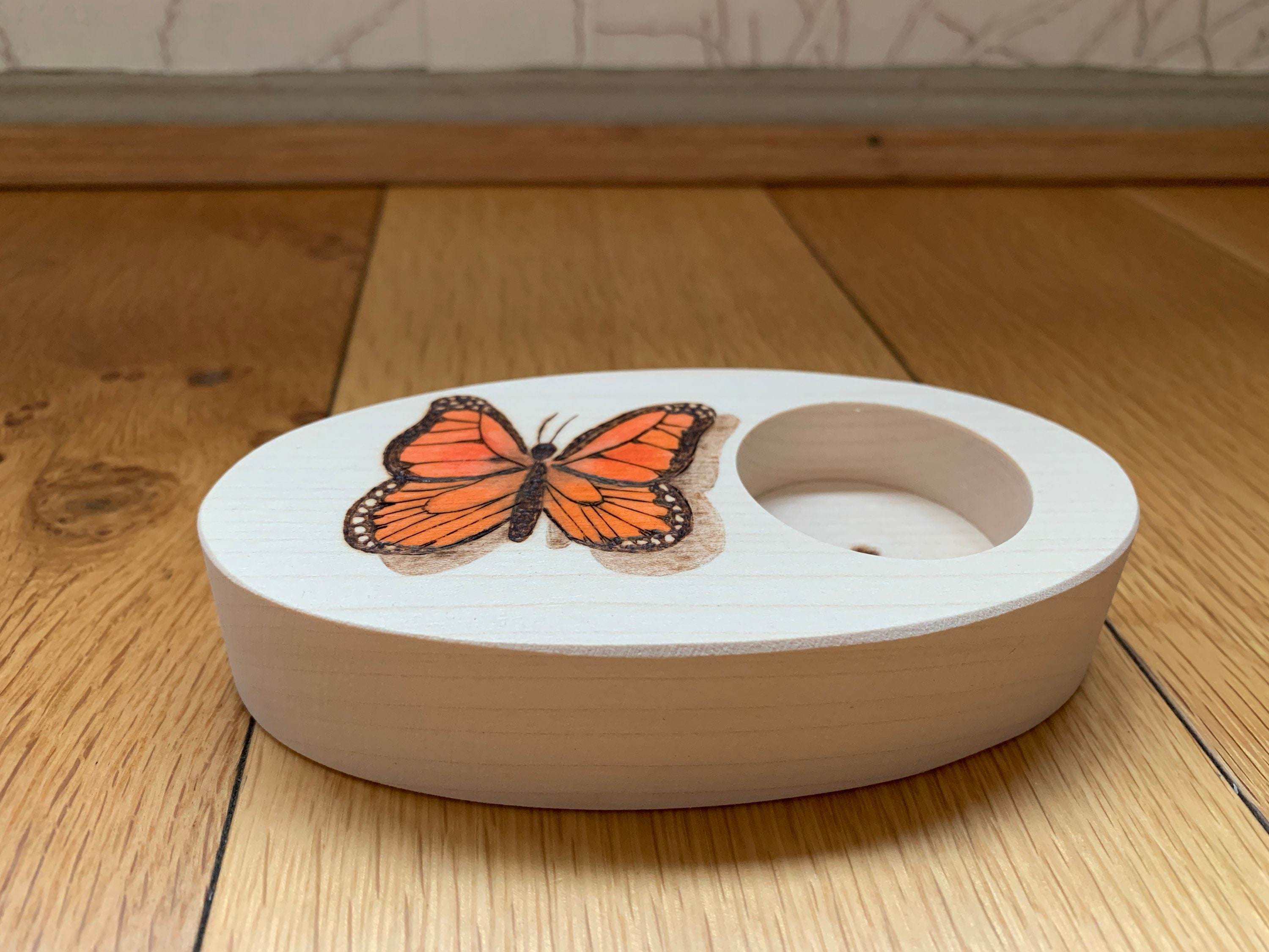 Butterfly candle holder personalised Wooden decorative Etsy