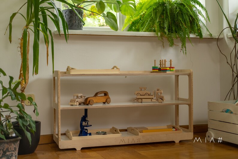 Montessori Shelf Modern Nursery Toy Storage Children's Etsy