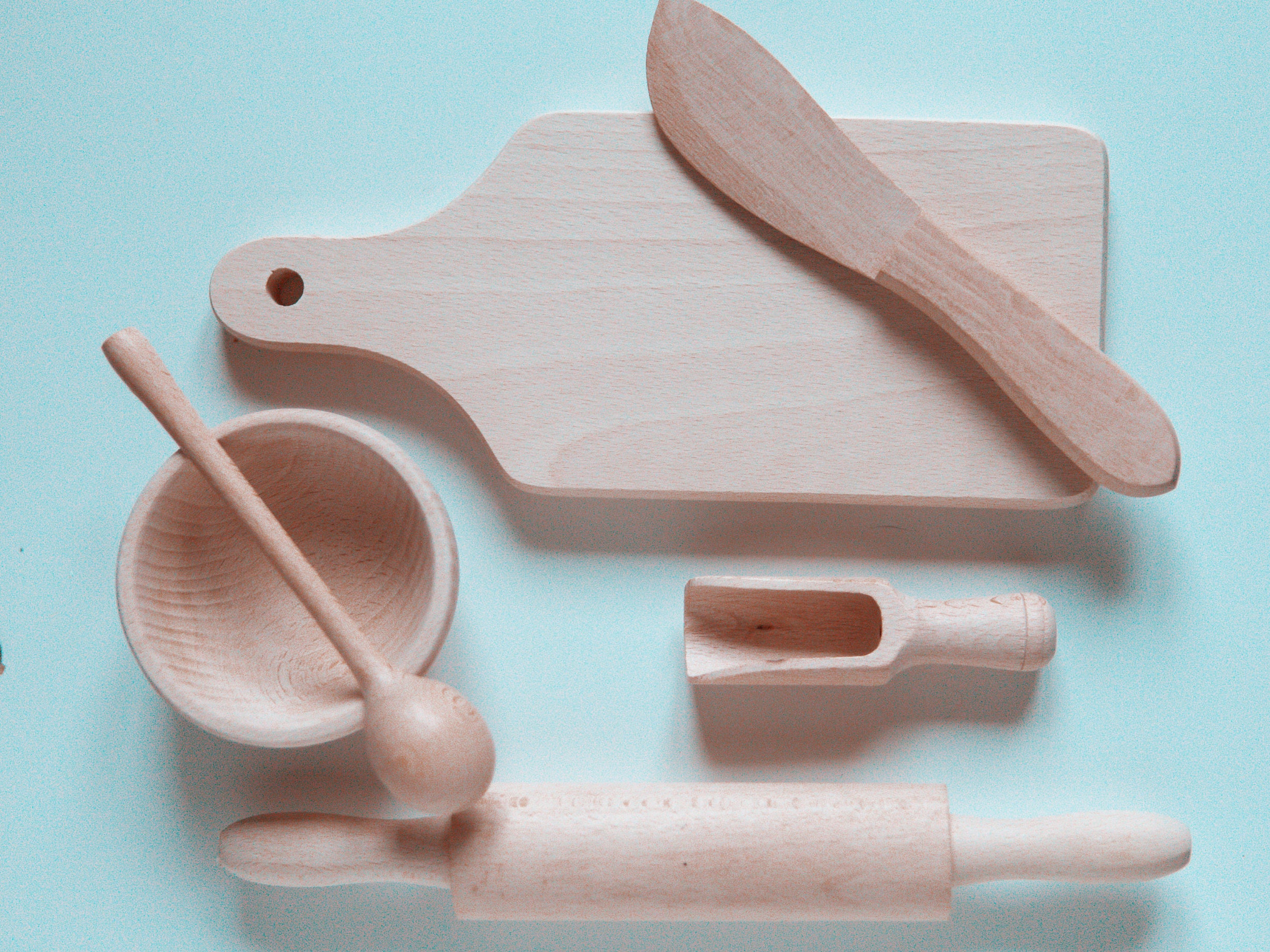 Montessori Kitchen Set / Handmade 6 pièces Set / Eco Friendly Etsy