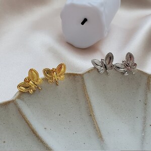 925 Sterling Silver Butterfly Stud Earrings - Dainty Earrings - Minimal - Stacking Earrings - Small Butterfly Earrings - Cute - Unique