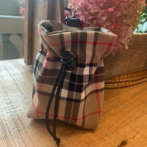 Leckerlibeutel „Schotte“ beige-schwarz , Snackbeutel