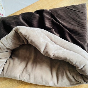 CUDDLY SACK BROWNY dark brown-beige, sleeping bag, dog basket, dog bed, dog cave