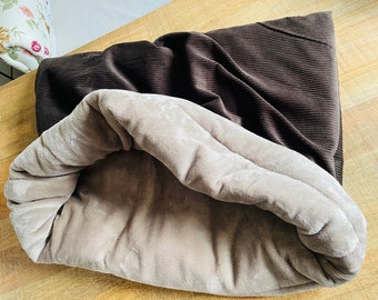 CUDDLY SACK BROWNY dark brown-beige, sleeping bag, dog basket, dog bed, dog cave
