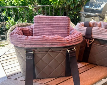 Dog bag ALLY taupe old pink