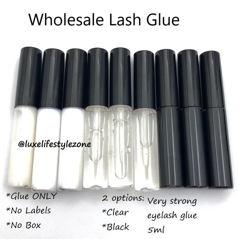Eyelash Glue Wholesale TRANSPARENT /private Label Eyelash Glue/ Bulk/waterproof  Lash Glue/eyelash Adhesive /latex Free /brush on Lash Glue 