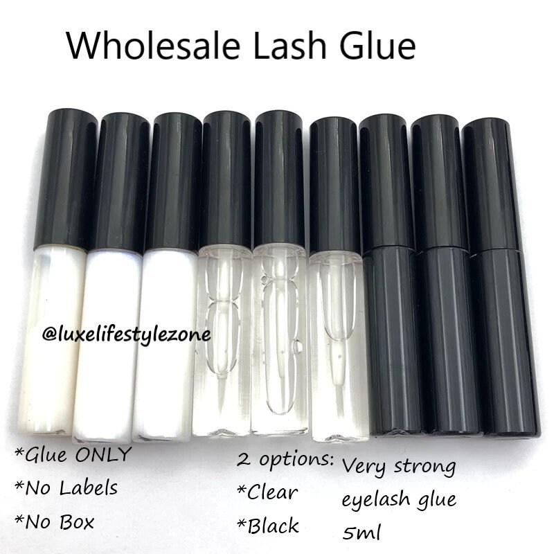 Eyelash Glue Wholesale TRANSPARENT /Private Label Eyelash Glue/ Bulk/Waterproof Lash Glue/Eyelash Adhesive /Latex Free /Brush on Lash Glue