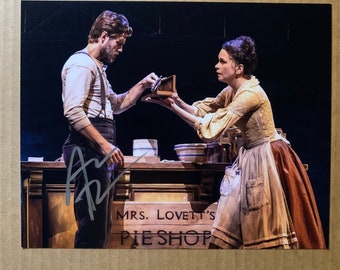 Aaron Tveit Signed Sweeney Todd Broadway 8x10 Photo A