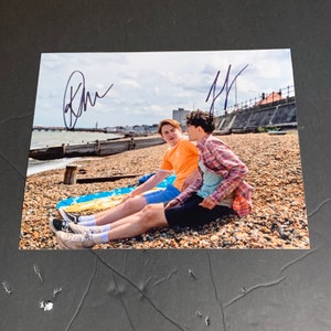 Joe Locke and Kit Connor Signed Heartstopper Sitting on Beach LGBTQ 8x10 Photo