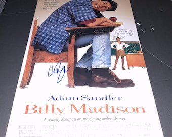 Póster de la película Billy Madison firmado por Adam Sandler en tamaño 11 x 17