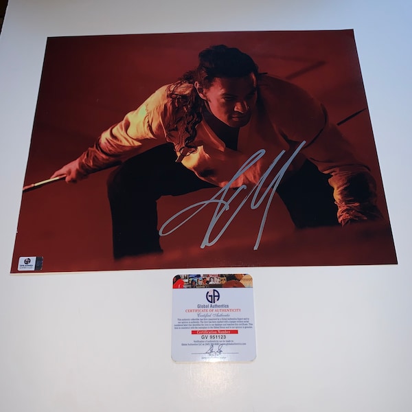 Jason Momoa signiertes Dune Duncan Idaho Film Aquaman 11 x 14 Foto mit Global Echtheitszertifikat GA COA