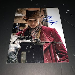 Timothee Chalamet firmó Willy Wonka Llámame por tu nombre LGBTQ 8 x 10 foto