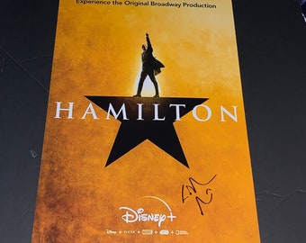Lin-Manuel Miranda Signed Disney Plus Hamilton Broadway 11x17 Photo