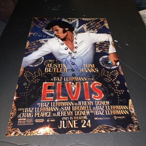 Austin Butler assinado 11x17 foto pôster do filme Elvis Presley B