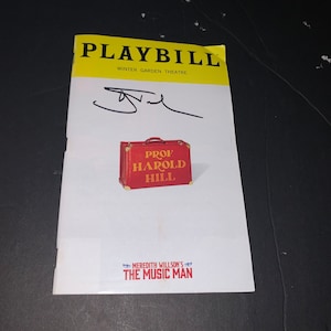 Hugh Jackman gesigneerde Music Man-koffer Harold Hill Broadway-affiche