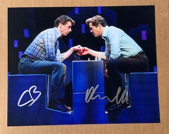 Andrew Rannells & Christian Borle Signed LGBTQ Falsettos Sitting Broadway 8x10 Photo
