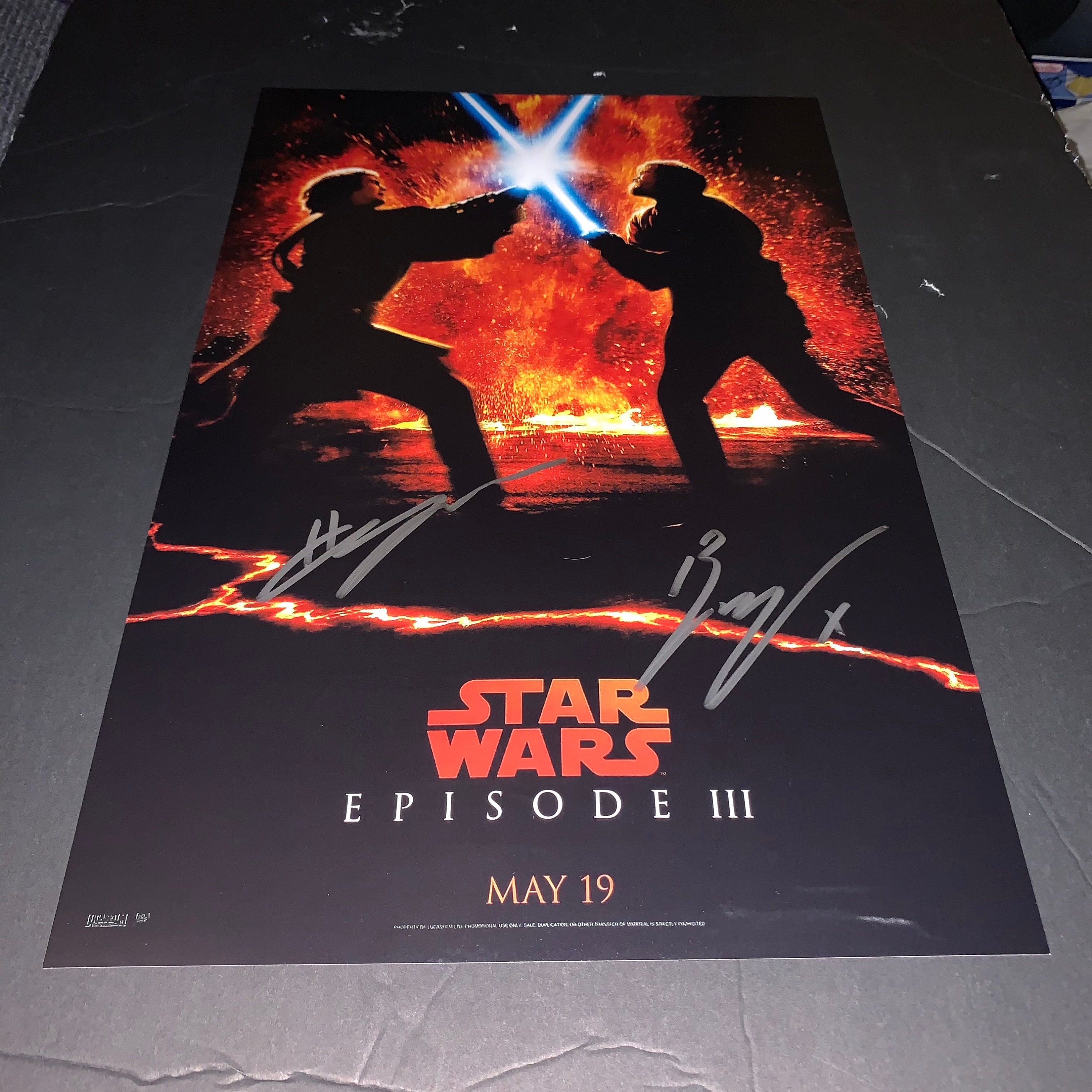 Hayden Christensen and Ewan McGregor Signed 11x17 Photo Star Wars Revenge of the Sith Obi Wan Kenobi Anakin Skywalker Darth Vader