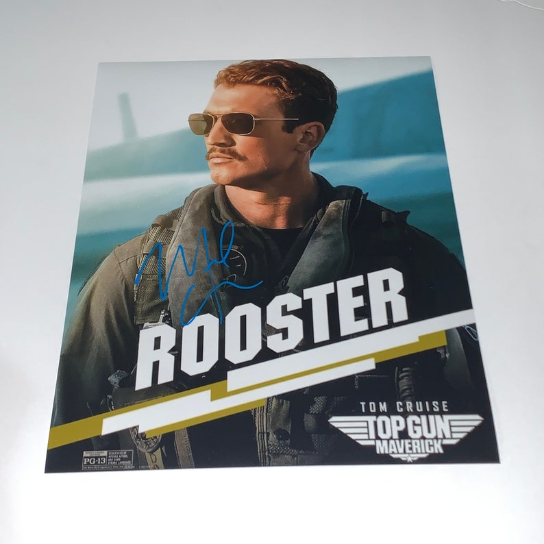 Movie Character With Roster Miles Teller Signed 11x14 Photo Top Gun Maverick Rooster Poster Image ...
