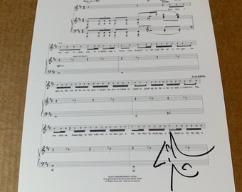 Lin Manuel Miranda Autographed Hamilton Lyric Music Sheet signed