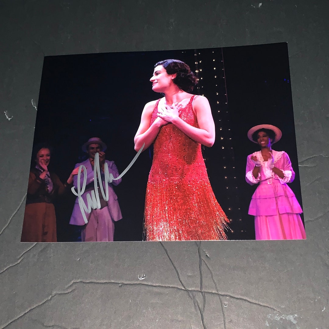 Lea Michele Signed Funny Girl Glee Broadway 8x10 Photo C UK
