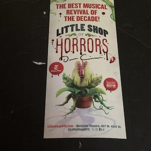 Darren Criss assinou cartão fotográfico de Little Shop of Horrors Glee Broadway Flyer Ad