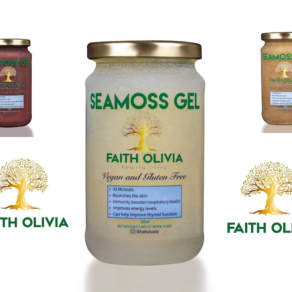 Organic Sea Moss Gel, Wild Crafted, Faith Olivia