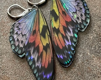 The Wings of Change Stunning Holographic mirror image classic vintage classic Monarch butterfly spirit stainless steel leverback Earrings