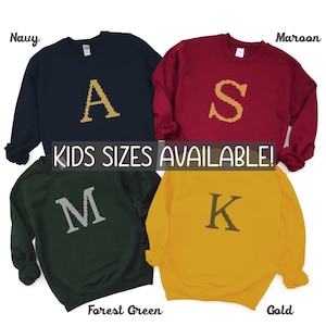 Weasley Sweater Sweatshirt, Personalized Christmas sweater matching family Custom Letter Initial gift Movie watching holiday party kids size