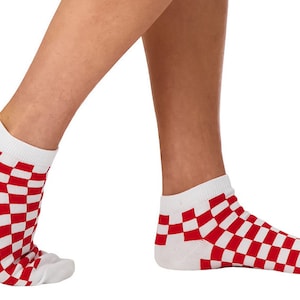 Croatian Socks | Red and White Checkered Socks