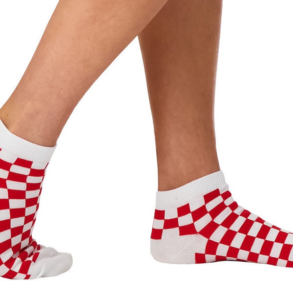 Kroatische Socken | Rot/Weiß karierte Socken