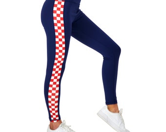 Croatia Checkered Leggings Navy