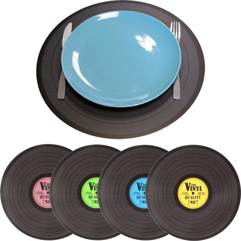 4 Pack Retro Record Placemats. They Look Like Vintage Vinyl Etsy