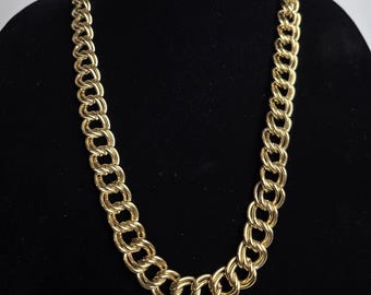 NWT Givenchy gold double curb chain chunk link necklace