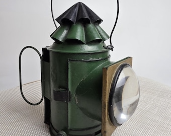 Original German DB Kerosene Railway Signal Lantern With Two
