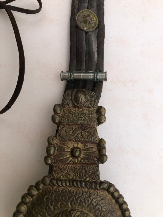 Brass Adornment on Leather Strap - image 5