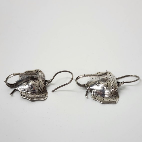 925 Silver Elephant face Earrings with trunk up - image 5